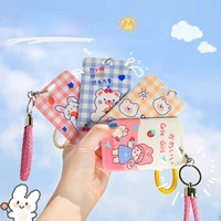 1pc cute business office school id card holder with hand strap lanyard for key nurse student worker name card case cover