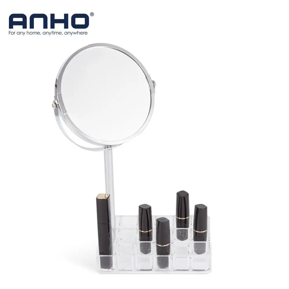 2X увеличительное зеркало для макияжа с акриловым ящиком хранения двухстороннее