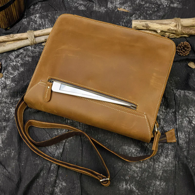 Мужская кожаная сумка через плечо Crazy horse