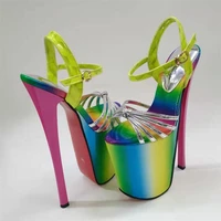 summer 2022 nightclub women shoes sexy open toe pumps striptease sandals 19cm thin high heels diamond stilettos us3 16 17 18 19