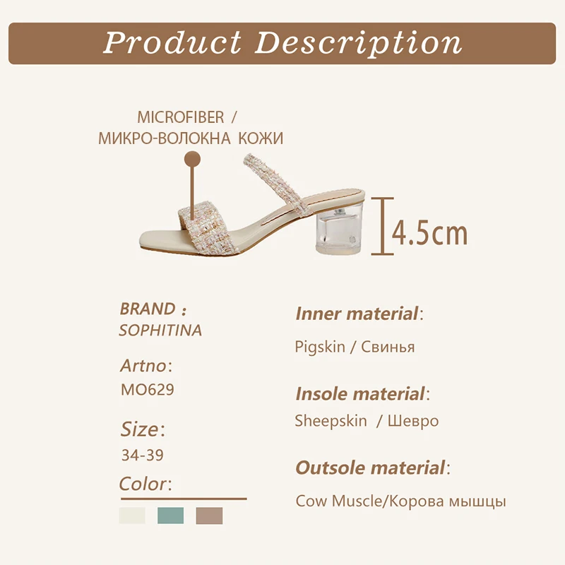 

SOPHITINA Women's Slippers Fashion Elegant Leisure New Outdoor Ladies Round Heel Slippers Casual Sweet Dress Shoes Women MO629