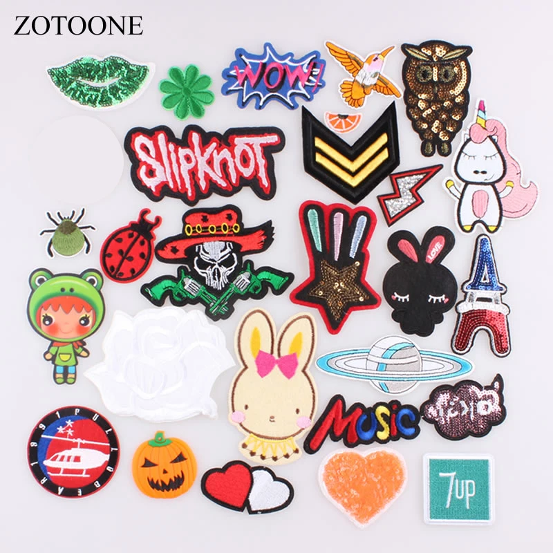 

Буквы ZOTOONE, военные цветы, нашивка единорога для одежды, термоклейкие, вышитые аппликации, аксессуары для одежды, наклейки для шитья