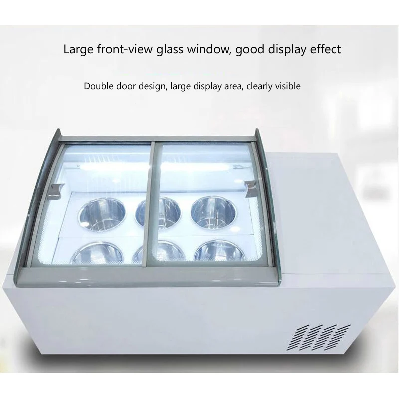 Commercial Ice Cream Display Cabinet Stainless Steel Hard Freezers 6 Round Barrels Square Freezer | Бытовая техника