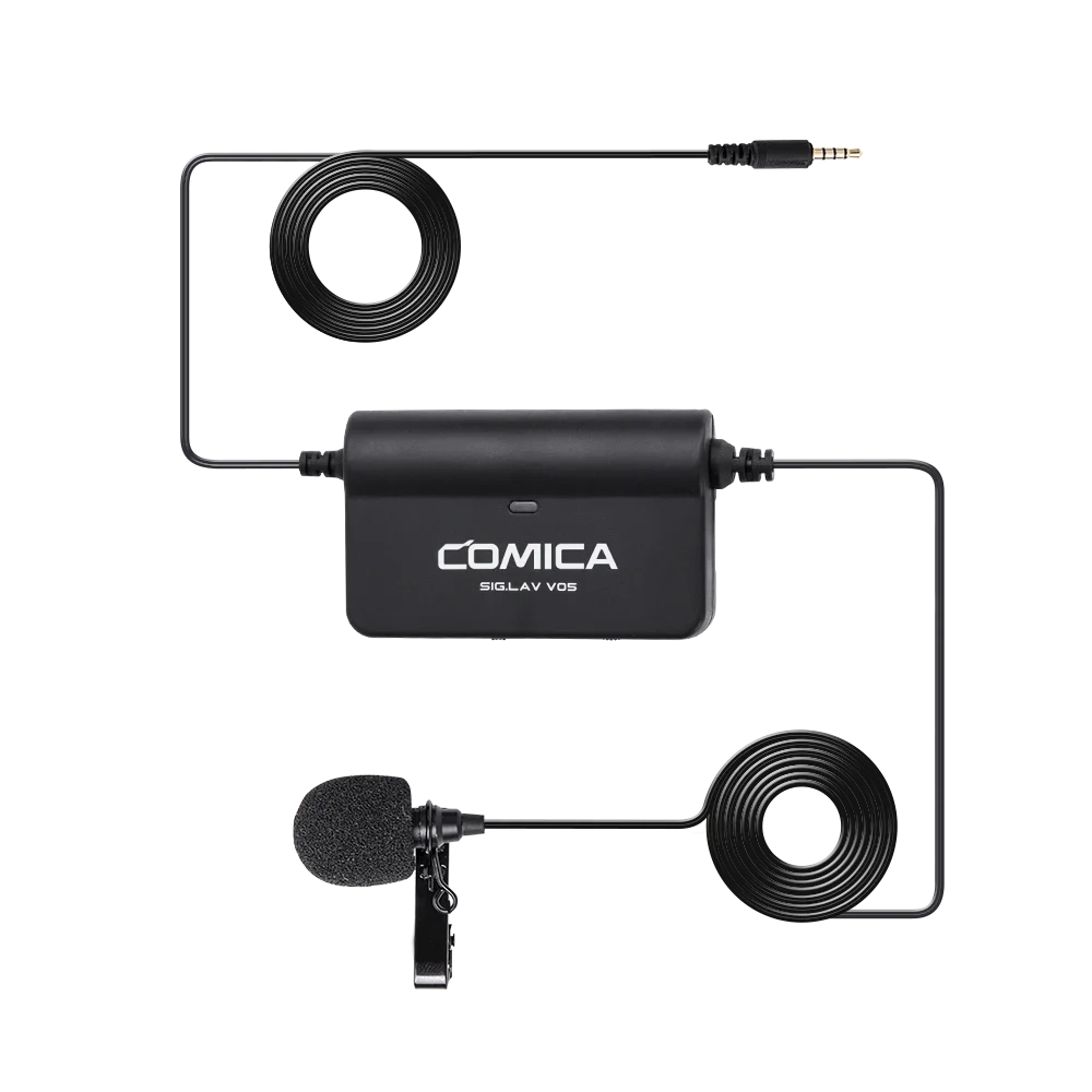 

Comica CVM-V05 V05 Omnidirectional Clip-on Lavalier Lapel Microphone for Canon Nikon Fuji Cameras for iPhone Samsung Smartphones