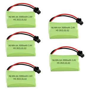 2.4V 3000mah NiMH rechargeable Battery with SM Plug For Rc toy Car Tank Train Robot Boat Ni-MH AA 2400 mah 2.4 v Battery 1-10PCS