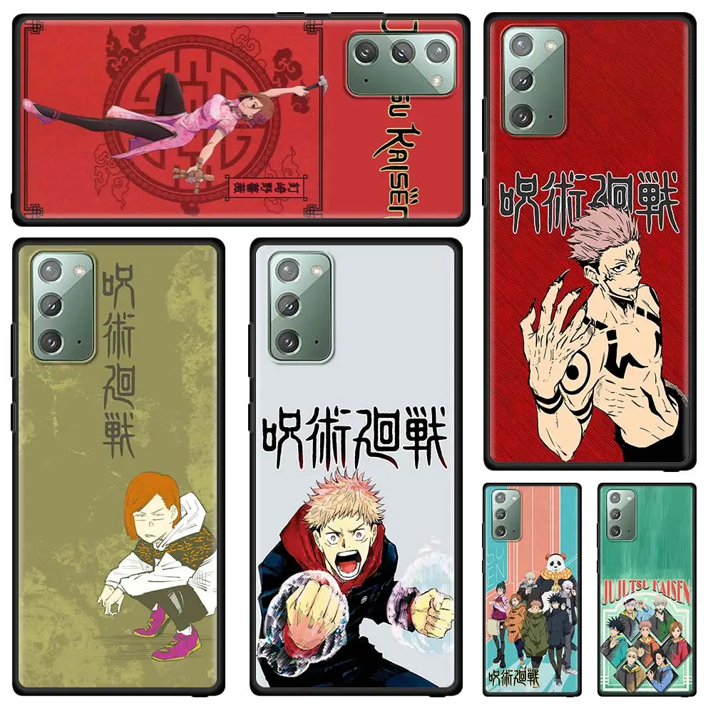 

Hot Jujutsu Kaisen Anime Phone Case for Samsung Galaxy Note 20 Ultra 10 Lite 10Plus 9 8 A51 A21s A71 A31 Black Soft Cover