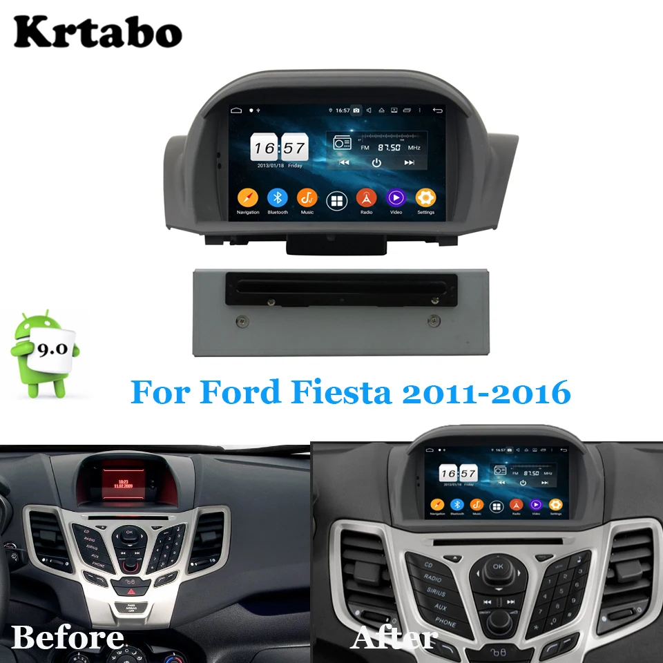 Автомобильный радиоприемник Android мультимедийный плеер Octa core 4G RAM для Ford Fiesta 2011-2016