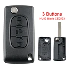 Складной чехол для автомобильного ключа чехол для дистанционного ключа автомобиля с 2 кнопками, с неразрезанным лезвием, подходит для Citroen C2 C3 C4 C5 C6