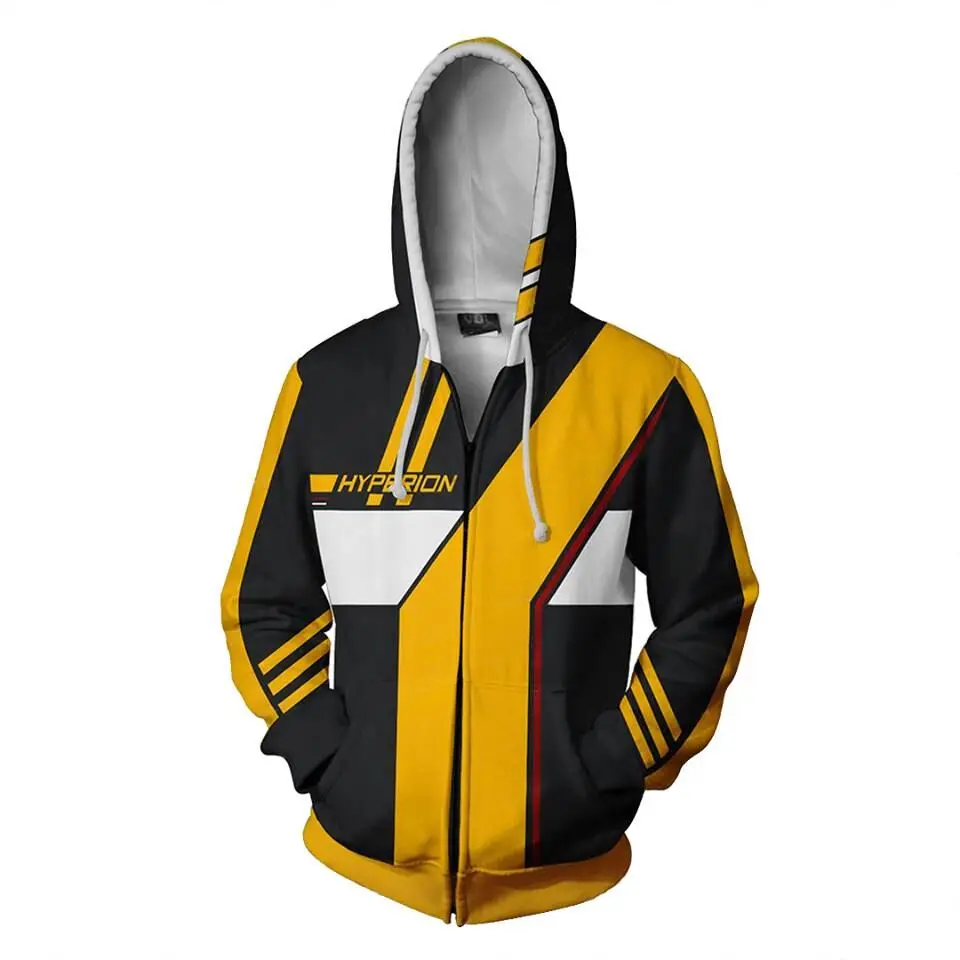 

2019 Autumn Winter 3D Print Borderlands Hyperion Sweatshirts Men And woman Hoodies Fashion Cosplay Zipper hooded Jacket clothing