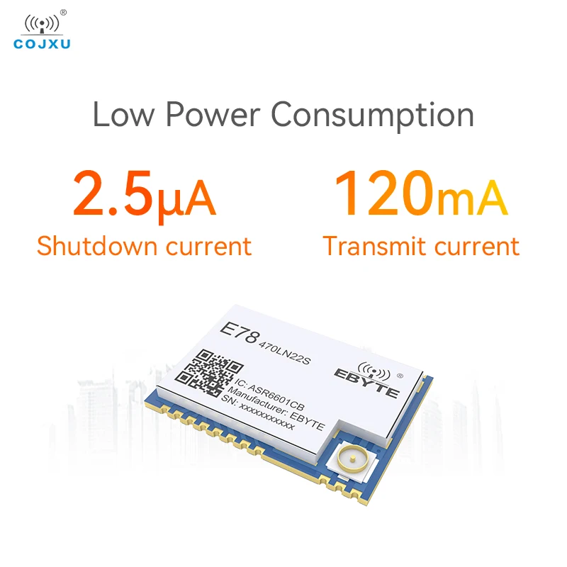 ASR6601 LoRa LoRaWAN зел SoC модуль 433 МГц COJXU 21 дБм с низким энергопотреблением дальность 5 6