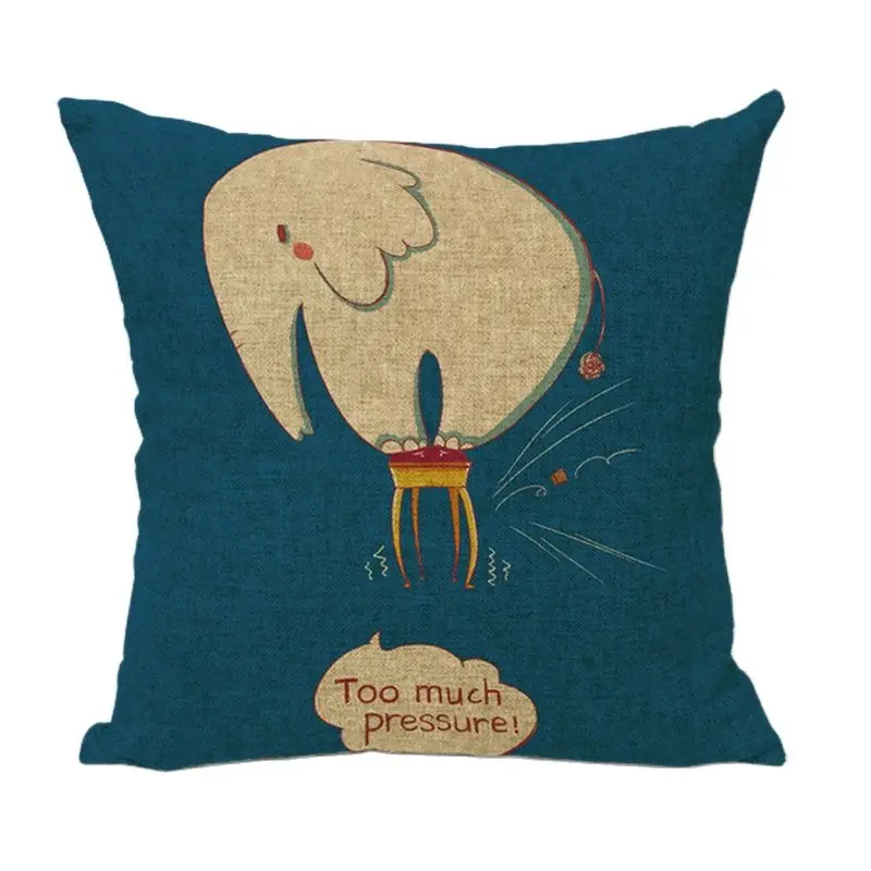 Серия животных наволочка 45*45 см милый слон птица черепаха белка узор для