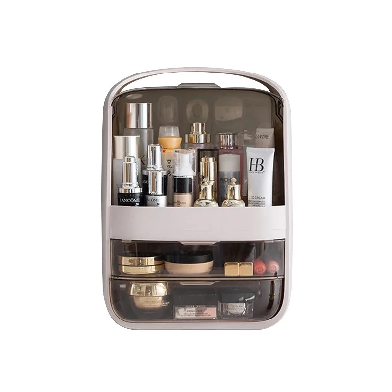 

Cosmetic Organizer Dust-proof Make Up Storage Box Multi-functional Plastic Drawers With Cover Skin Care Lipstick Holder