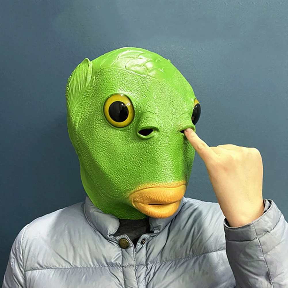 Маска в виде головы рыбы унисекс эмалированная Забавный костюм для косплея