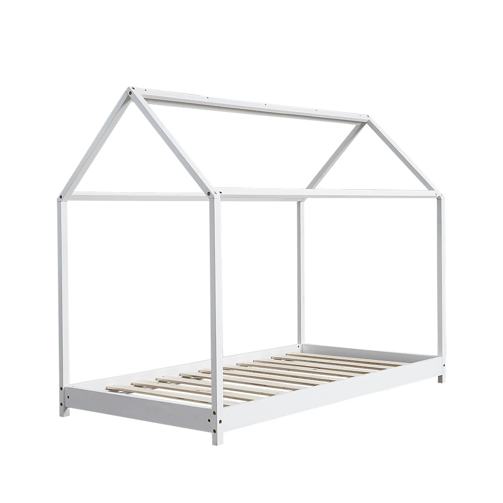 Сосновая детская кровать 85X167 см в форме дома белая или натуральная с защитой