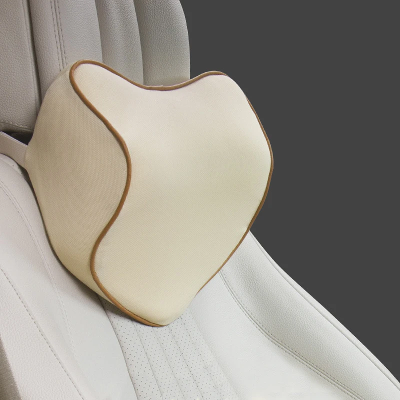 Beige Upgraded Style Автомобильная подушка для шеи и подголовника с эффектом памяти, Автомобильная подушка для сиденья, поясничная Подушка для спины, набор подушек для автомобиля, массажер для отдыха водителя, аксессуары - Цвет: Beige Upgraded Style