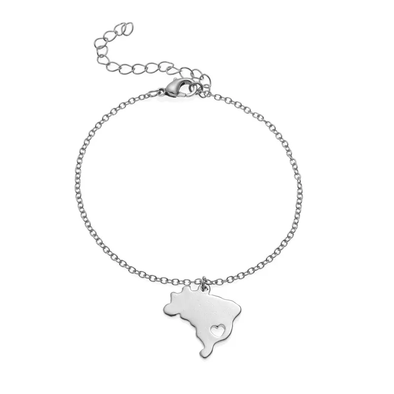 Маленькие азиатские страны карта Израиль браслет очарование полые контуры Прайд