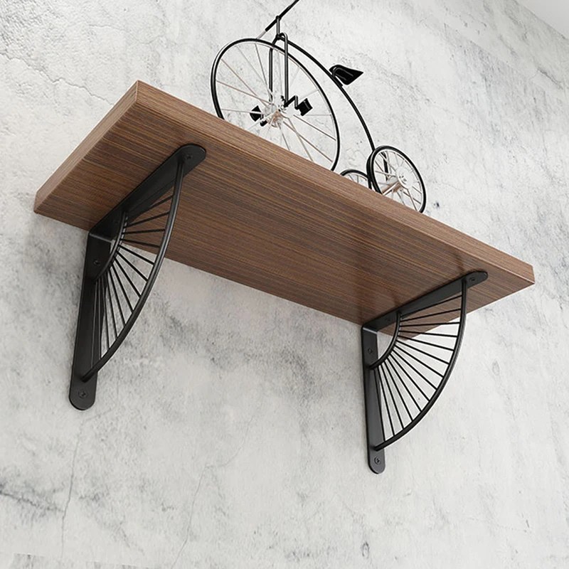 

2pcs Heavy Duty Wall Bracket Decorative Wall-hanging Fixed Storage Rack Mounting Angle Bracket Black Shelf Support