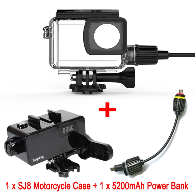 SJCAM SJ8 серия мотоциклетный Водонепроницаемый чехол с USB-C кабелем для SJ8 Pro SJ8 Plus SJ8 Air 4K Аксессуары для экшн-камеры - Цвет: Option 2