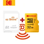 Ezshare Беспроводной Wi-Fi адаптер + Kodak Micro SD карта 16 ГБ 32 ГБ 64 ГБ 128 Гб класс 10 microsd Wi-Fi беспроводная tf флэш-карта памяти