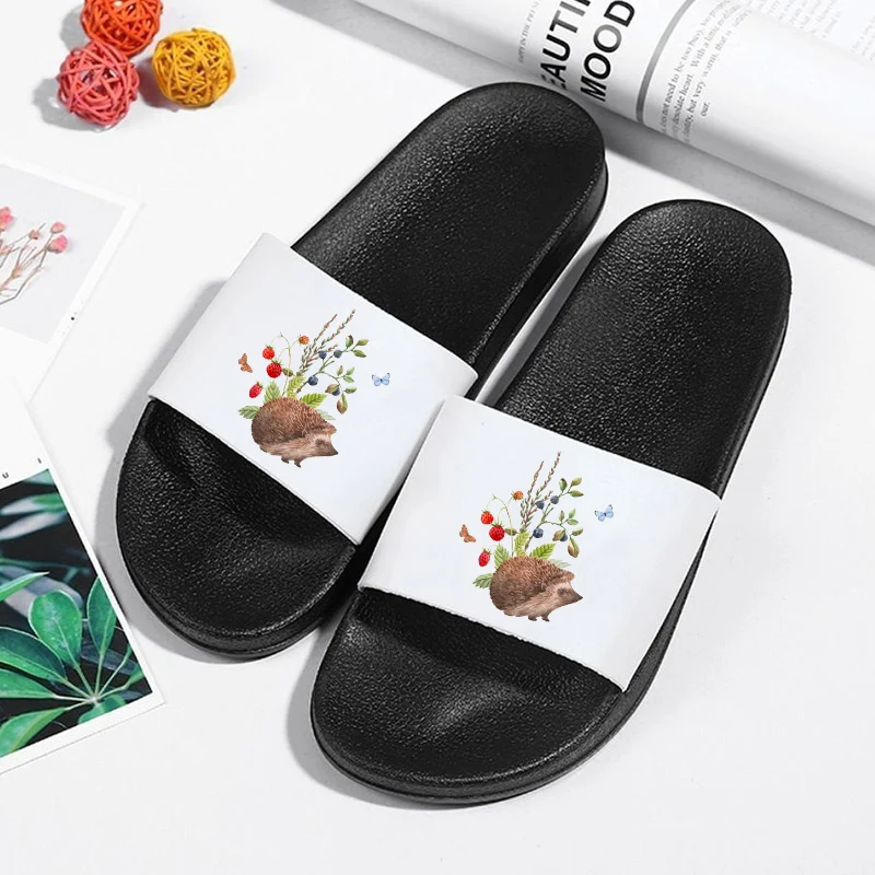 

Fashion Women Slippers Summer Hedgehog Ladies shoes Cartoon Graphics Beach Slides Sandals Thick Flip Flop Non-slip female Shoes