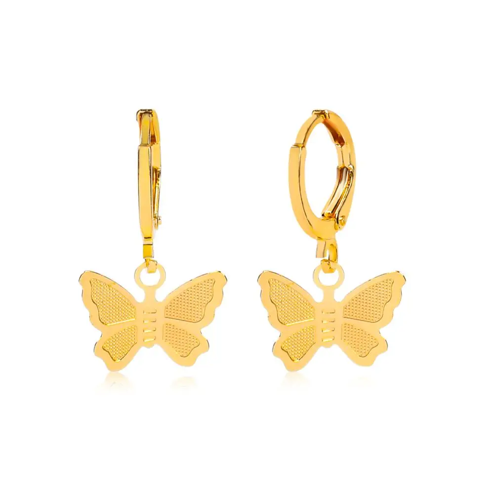 Модные Классические женские серьги золотого цвета с бабочками для девочек 2020