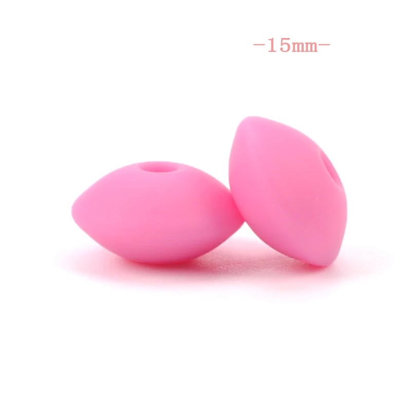 15mm pink LOFCA 12/15 мм Силиконовые чечевицы бусины 10 шт./лот детский Прорезыватель для зубов игрушки, не содержащие БИСФЕНОЛ по уходу за ребенком Силиконовый Сделай Сам грызунок Цепочки и ожерелья ювелирных изделий - Цвет: 15mm pink