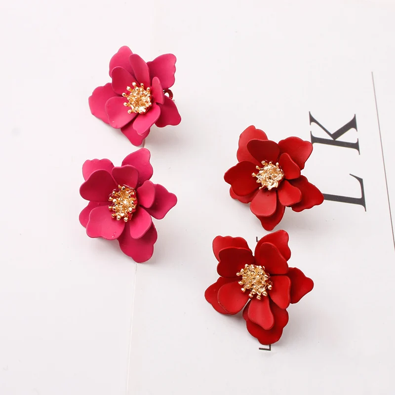 Женские Висячие серьги из сплава с цветком модные элегантные красочные