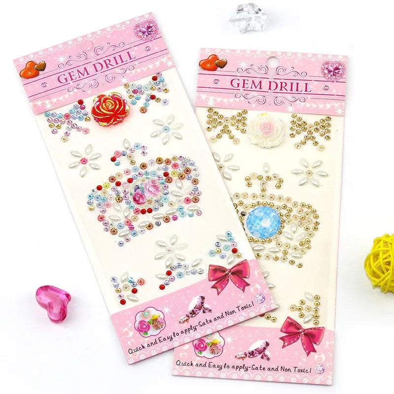 Ювелирные изделия аксессуары кристалл жемчуг наклейка Стрекоза Цветок Корона