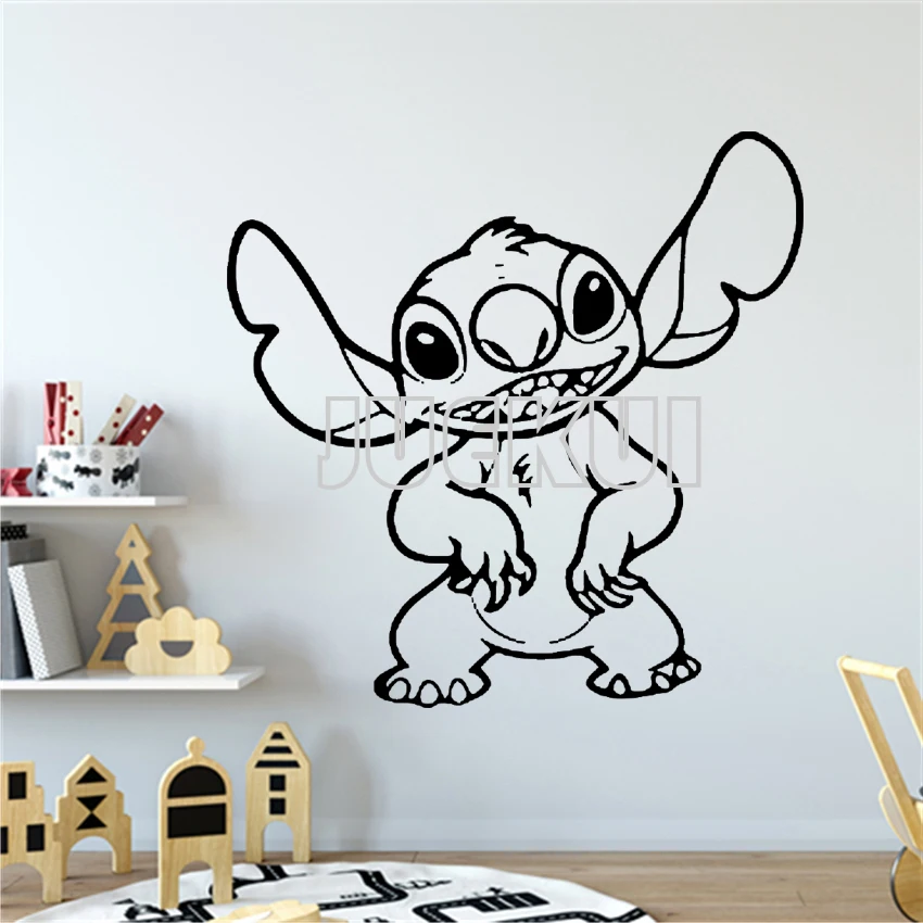 Виниловая наклейка на стену Lilo& Stitch, Виниловая наклейка на стену для дома, детской комнаты, украшения для спальни, декор для детской комнаты B363