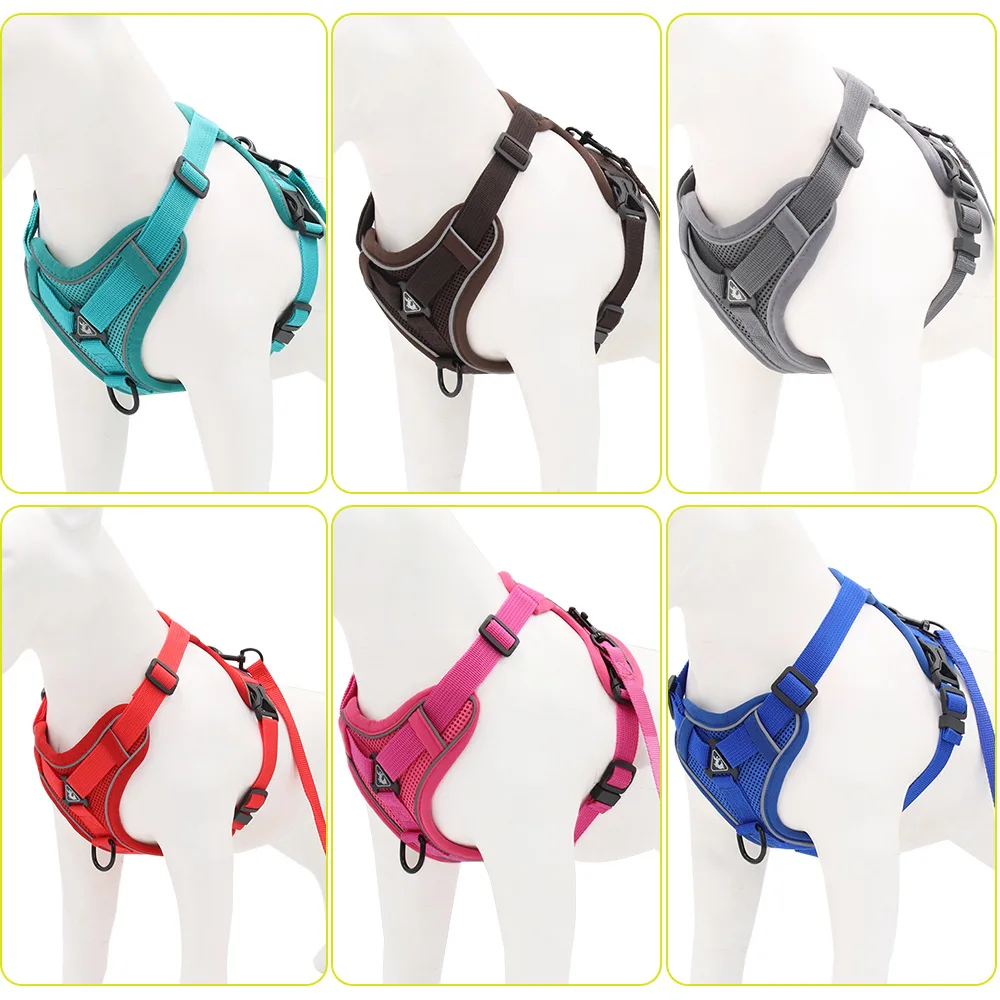 Pet Reflective Nylon Dog Harness No Pull Adjustable Medium Large Naughty Vest Safety Vehicular Lead Walking Running | Дом и сад