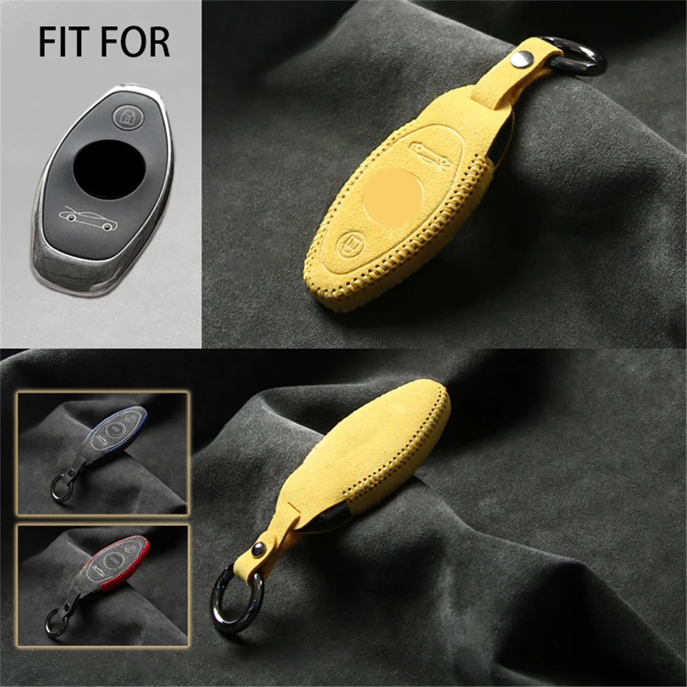 Замшевый Кожаный Автомобильный смарт-ключ с дистанционным управлением чехол