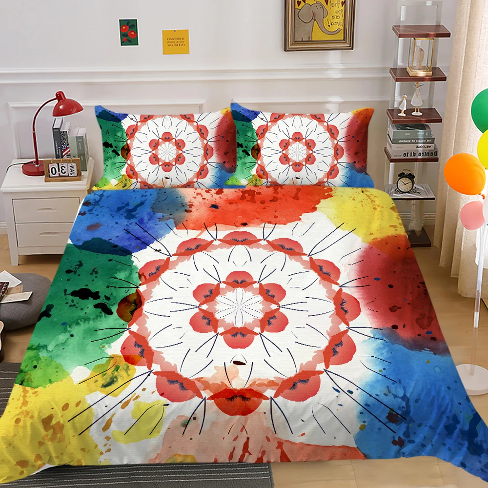 

Floral Ethnic Bedding Set Bedroom Decor Women Girls Kids Gift Duvet Comforter Cover 2/3 Pieces Bedspread with Pillowcases