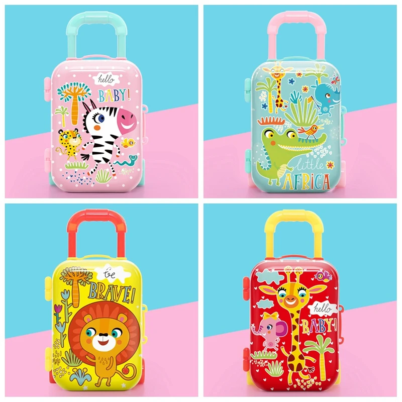 

Fashion Metal Mini Suitcase for Dolls Miniature Toys Trunk Dollhouse Decoration Lovely Small Clutch Jewellery Box Doll Handbag