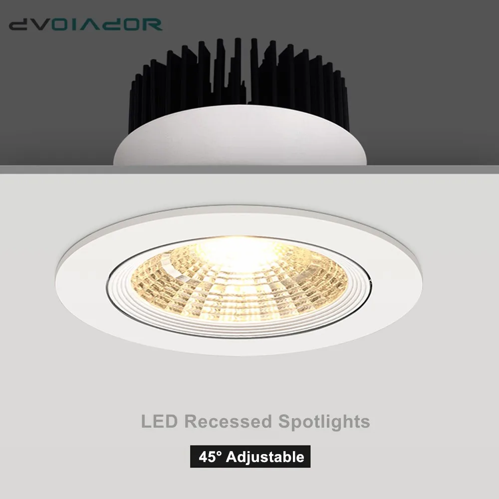 

Встраиваемый светодиодный потолочный светильник 5 Вт 9 Вт 12 Вт Светодиодный светильник угловой Регулируемый Точечный светильник AC85-265V свет...