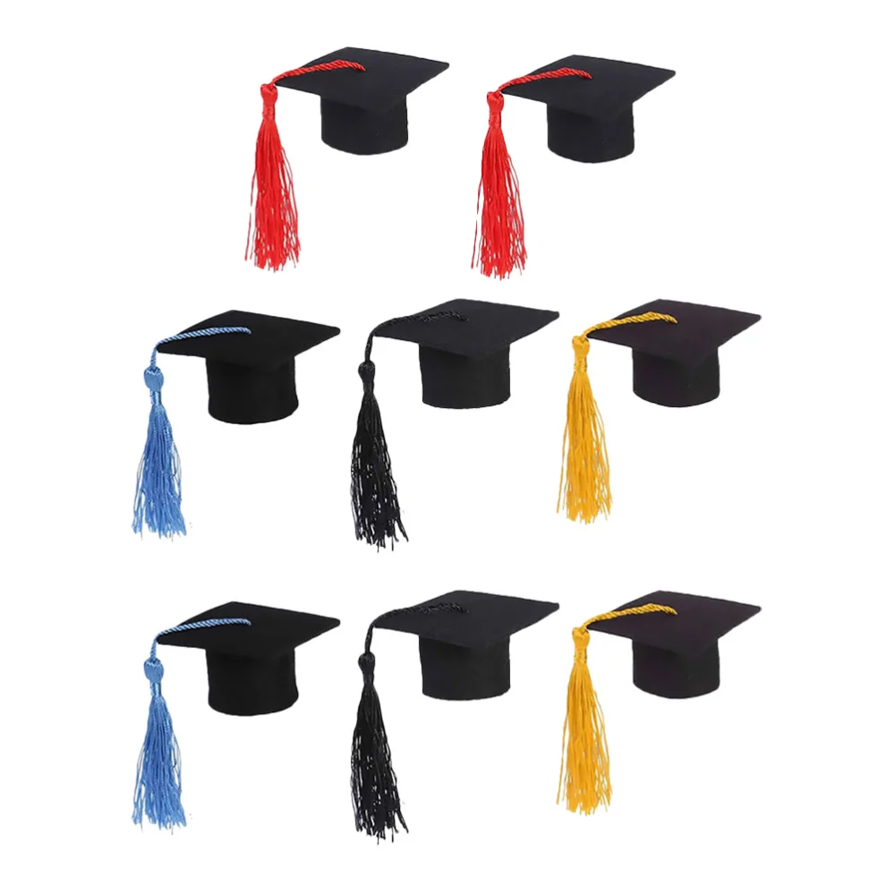 

8pcs Doctoral Hats Funny Decoration Hats Multipurpose Doll Caps Photo Props