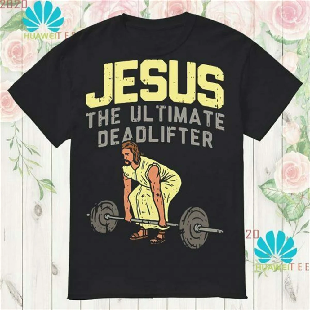 

Футболка Jesus The Ultimate Deadlifter Мужская, забавная винтажная рубашка для молодежи среднего возраста и старшего возраста, черная, S-6xl, 2020