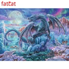 Алмазная живопись FATCAT, луна, дракон, квадратная круглая вышивка, сделай сам, 5D алмазная вышивка, животные, мозаика, рукоделие, декор AE1301