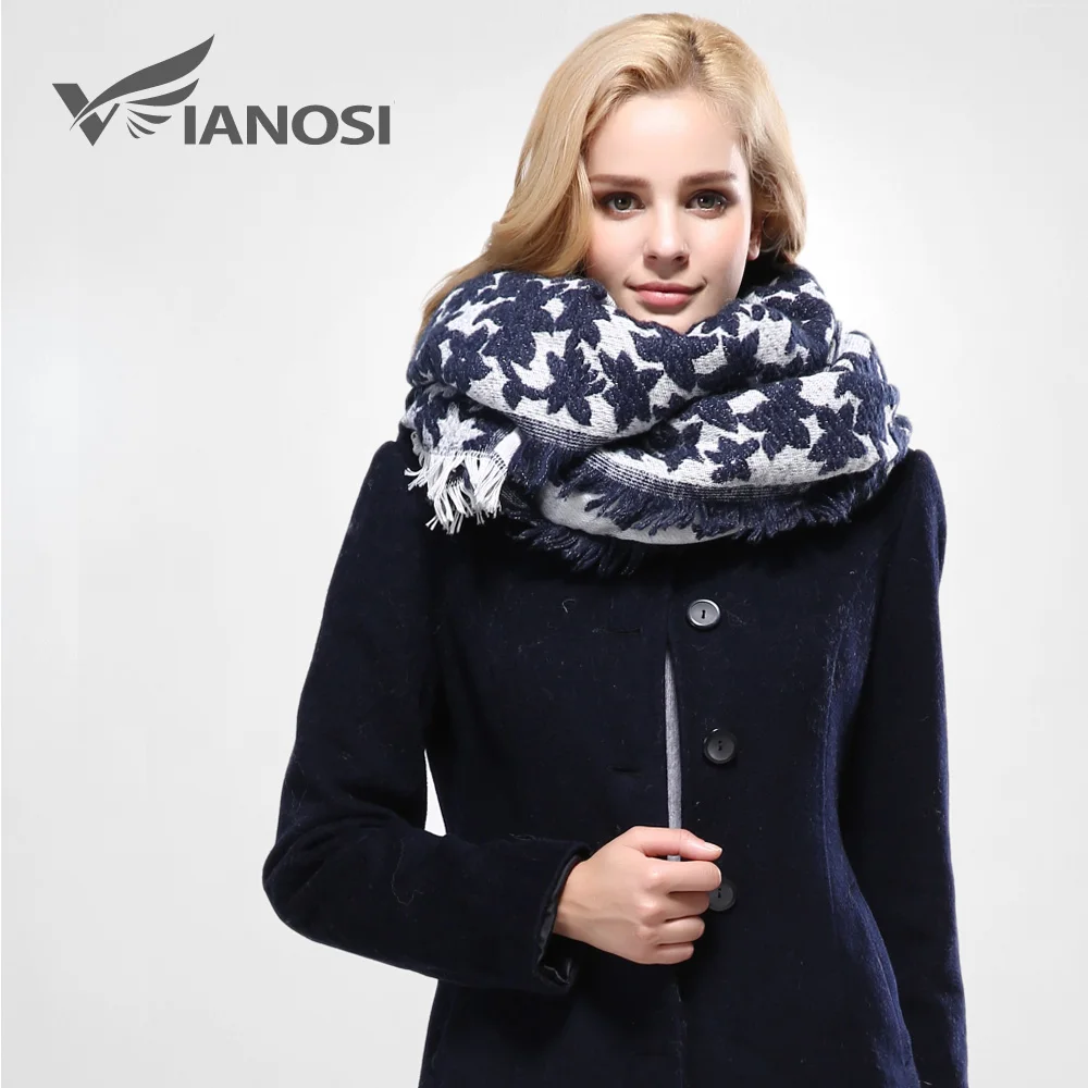 [VIANOSI] 400 г женское уютное Клетчатое одеяло шарф накидка шаль Шея палантин теплые