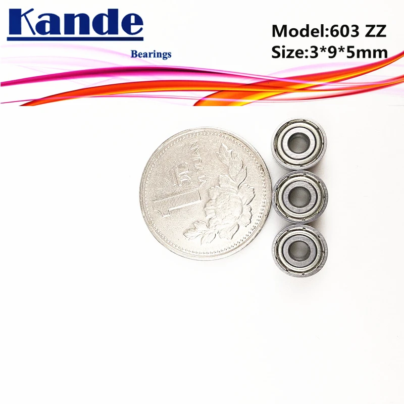 Kande подшипники 603 603ZZ 603 ZZ 10 шт. ABEC-1 ABEC-3 ABEC-5 миниатюрный шариковый подшипник с глубоким жёлобом 3x9x5 мм 603-2Z
