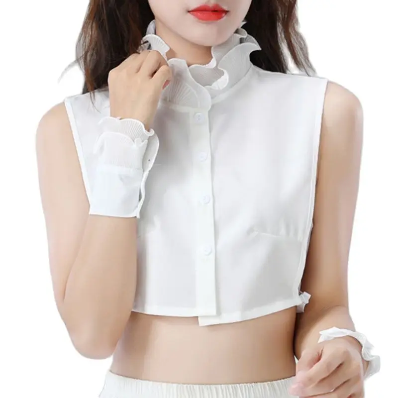 

Fake Collar Detachable Lapel Fake Cuffs Collar Blouse Half Shirts Peter Pan Faux False Collar for Women & Girls