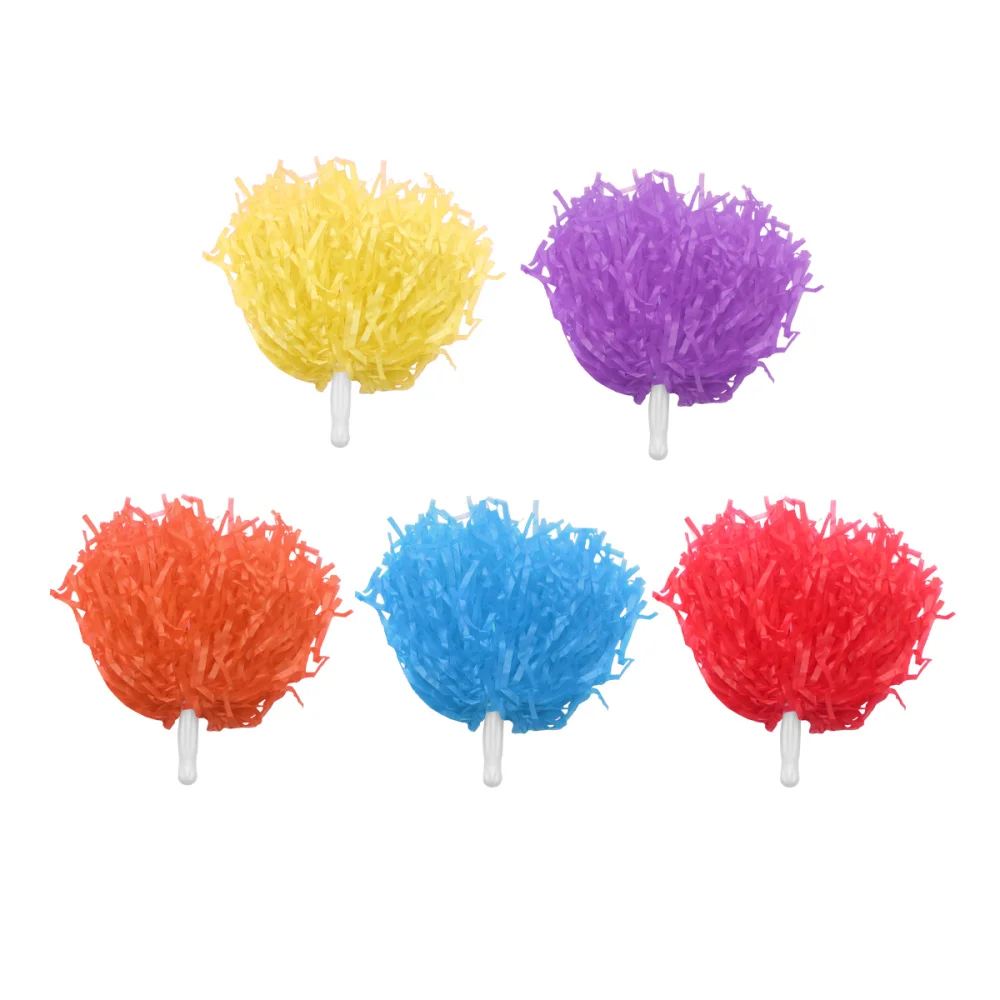 

10 Pcs 25g Cheering Balls Squad Colorful Cheer Poms Cheerleaders Supplies with Ring for Competition Cheering Sports Even