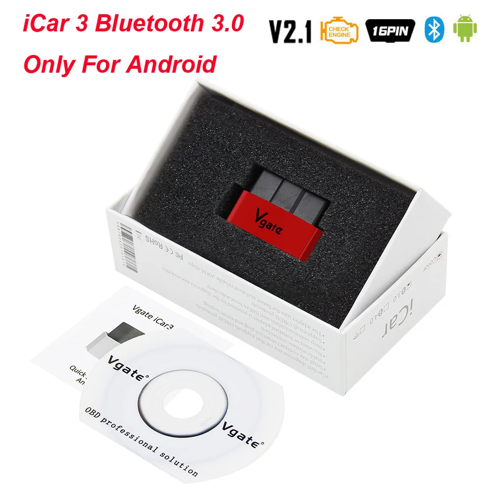 Автомобильный диагностический сканер Vgate Icar 3 ELM327 OBD2 Bluetooth Wi Fi V2.1 для