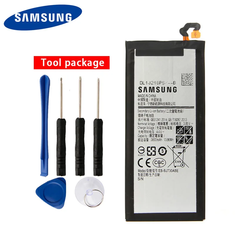 Оригинальный samsung EB-BJ730ABE Батарея для Galaxy J7 Pro 2017 J730GM SM-J730DS J730K SM-J730G SM-J730F 3600 мА-ч |