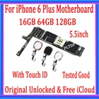 Материнская плата для iphone 6 Plus 5,5 дюйма сбез Touch ID, с системой без идентификационной записи и полными чипами, хорошо работающая логическая плата 16 Гб 64 ГБ