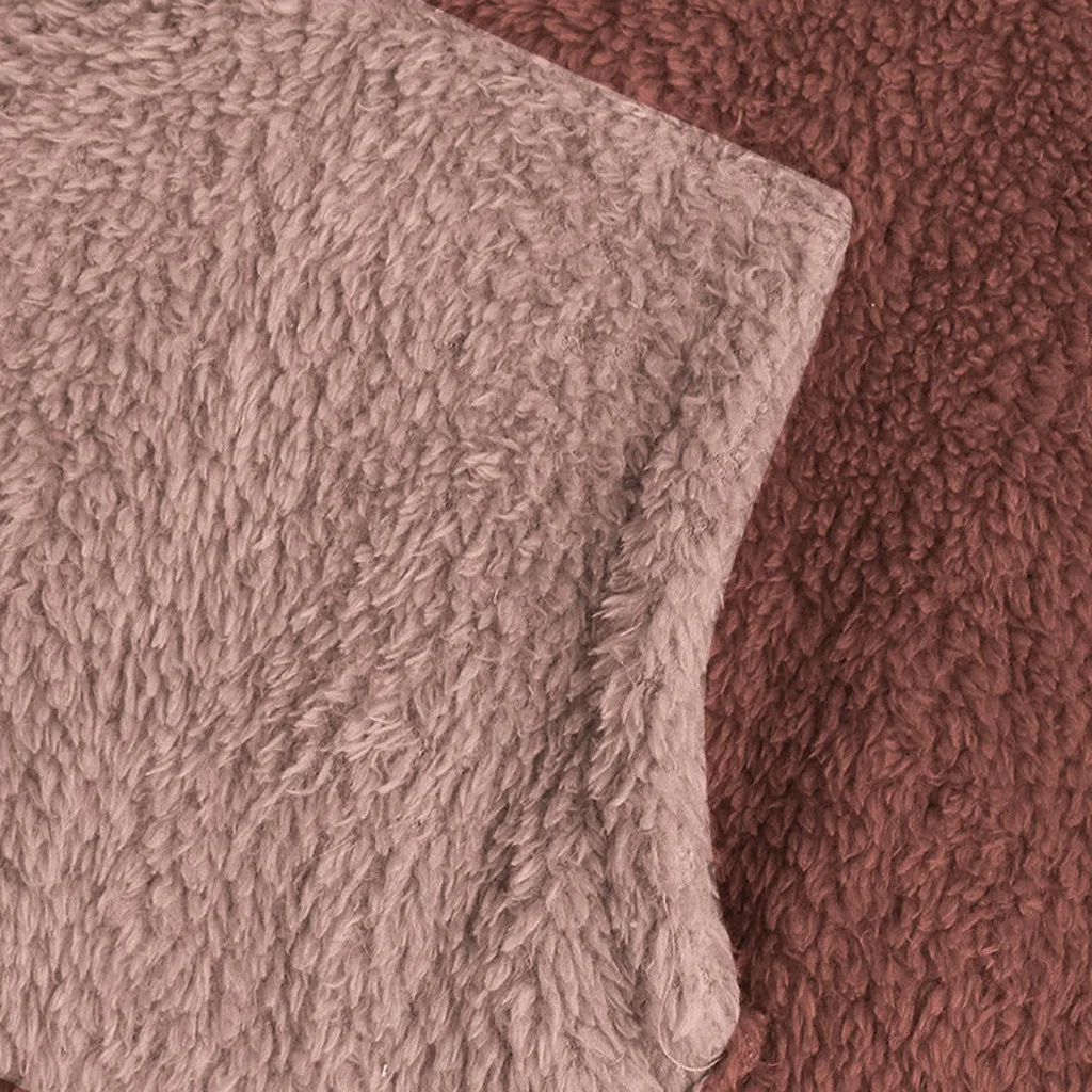 

Plush Hoodie Sweatshirts for Women 5xl Plus Size Hoody Patchwork Colors Long Sleeve Button Pocket Winter Hoody Tops