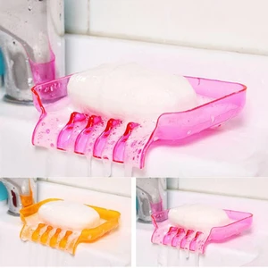 1Pc Soap Storage Box Water Drain Sponge Holder For Kitchen Double Sucker Bathroom Kitchen Organizer