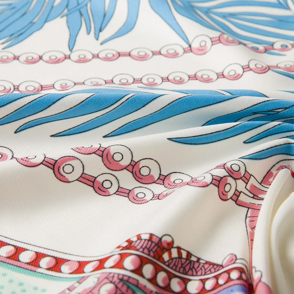 

130cm Luxury Brand Shawl 100% Twill Silk Scarf Gemstone pendant Square Scarves Print Kerchief Woman Headband Shawl Wraps Hijab