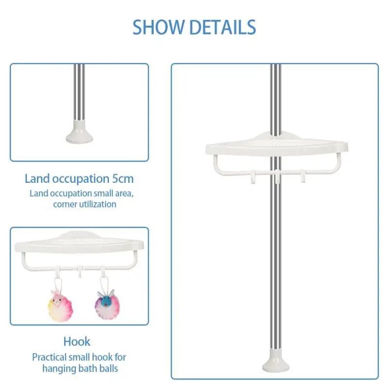 Треугольная стойка для ванной комнаты из нержавеющей стали 4 белых полочки