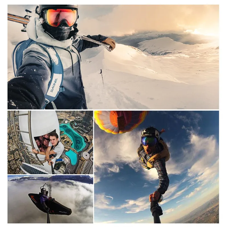 gopro Телескопический Алюминий Телескопический ручной монопод для селфи с креплением Адаптер для GoPro Hero 1/2/3 Камера