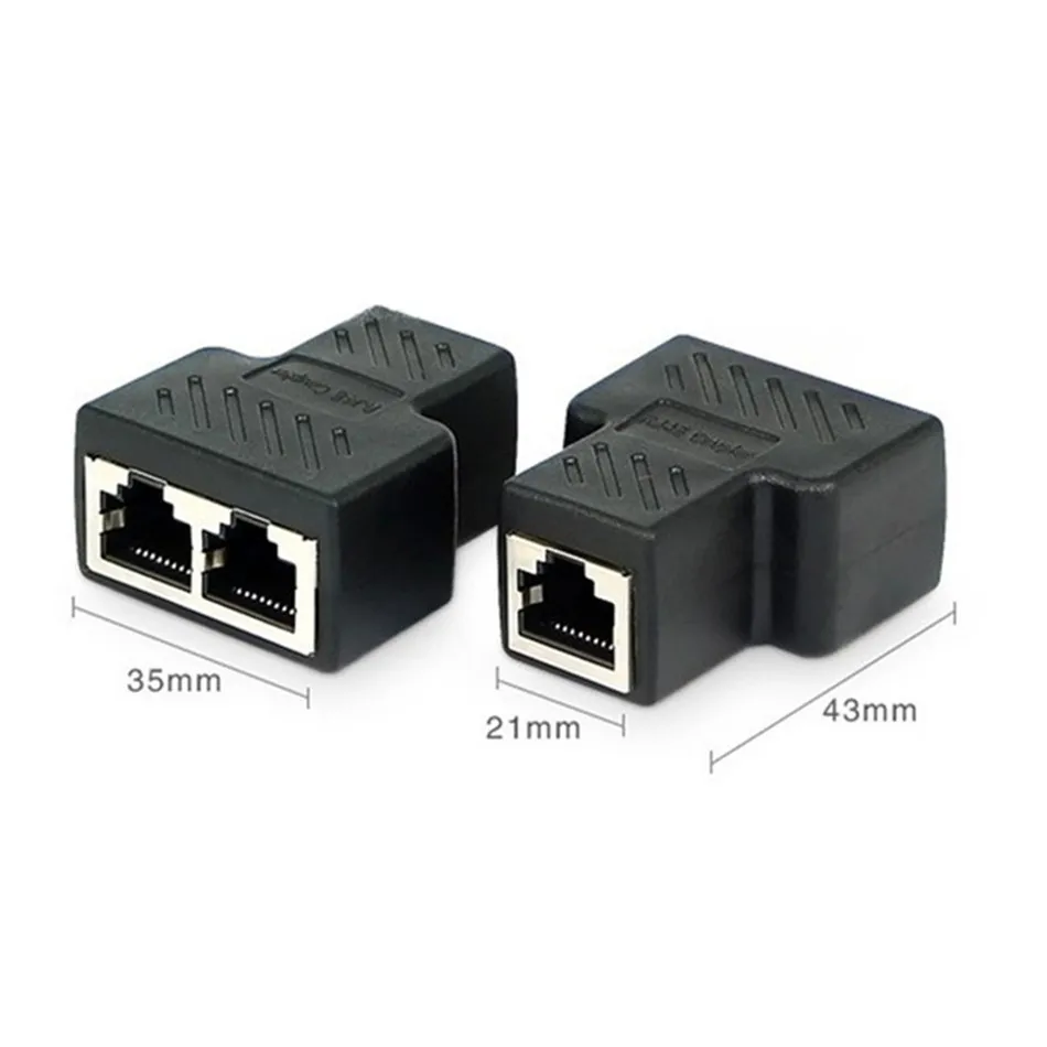 Разветвитель RJ45 адаптер Cat7/6/5e от 1 до 2 каналов сетевой разъем Ethernet LAN гнездовой